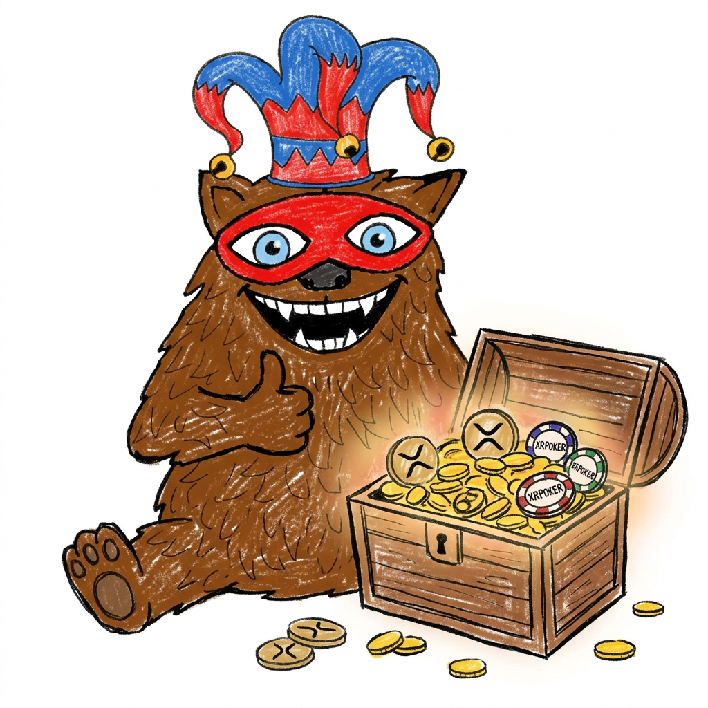 Bearable Guy with treasure chest of tokens